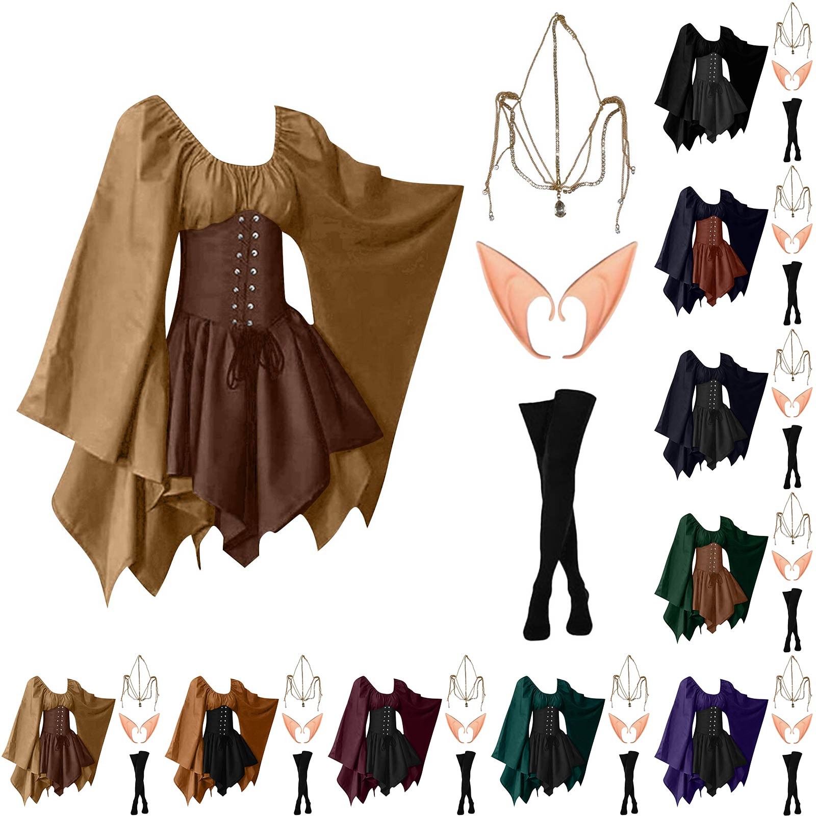 Vintage Fashion Dresses - Halloween Cosplay Palace Victoria Medieval Vintage