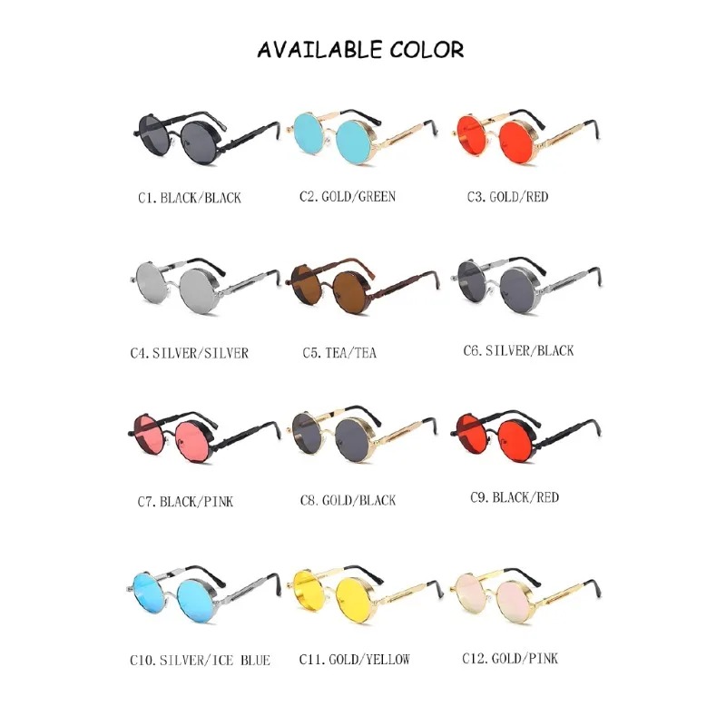 New Metal Steampunk Sunglasses - Vintage Fashion Enthusiasts ulasan dan harga